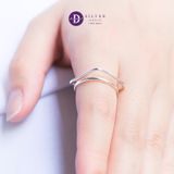  Basic Round & Square Line Sterling Silver Ring - Nhẫn Bạc 925 Freesize Hình Học Vuông Tròn 2336NT Ddreamer 