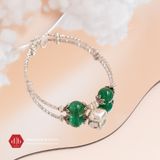  Vòng Đá Thiên Nhiên Phối Charm Bạc 925 Bubble Heart 