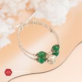  Vòng Đá Thiên Nhiên Phối Charm Bạc 925 Bubble Heart 