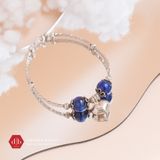  Vòng Đá Thiên Nhiên Phối Charm Bạc 925 Bubble Heart 