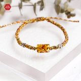  Vòng Thắt Lu Thống Hổ Phách Chiêu Tài Lộc Phối Charm Bạc 925 