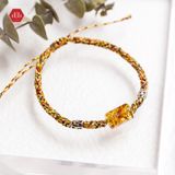  Vòng Thắt Lu Thống Hổ Phách Chiêu Tài Lộc Phối Charm Bạc 925 