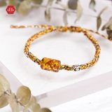  Vòng Thắt Lu Thống Hổ Phách Chiêu Tài Lộc Phối Charm Bạc 925 