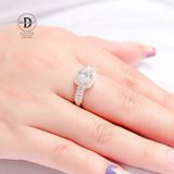  Nhẫn Premium Bạc 925 Square Diamond Button Đai Đá Baguette P2347NH 