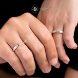  Couple Rings - Nhẫn Cặp Chữ Love Đính 1 Viên Đá CZ Trắng -2404NH 