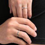  Couple Rings - Nhẫn Cặp Chữ Love Đá Trắng Tròn 2137NH 