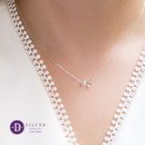  Dây Chuyền Bạc 925 Hình Trái Tim & Vòng Tròn Đính Đá Trắng & Nhẫn Kim Cương (Nhỏ) - Little Heart & Ring 830DCH 