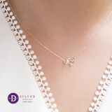  Dây Chuyền Bạc 925 Hình Trái Tim & Vòng Tròn Đính Đá Trắng & Nhẫn Kim Cương (Nhỏ) - Little Heart & Ring 830DCH 