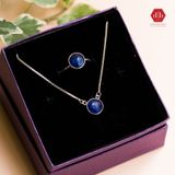  Bộ Dây Chuyền & Nhẫn Đá Phong Thủy -  Đá Thiên Nhiên Sapphire Nước Cho Thủy & Mộc- Trang Sức Quà Tặng Ddreamer 