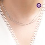  Dây Chuyền Choker Bạc 925 Kiểu 2 Dây Mắc Xích Nhỏ và Bi Bạc Minimal 837DCT 