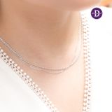  Dây Chuyền Choker Bạc 925 Kiểu 2 Dây Mắc Xích Nhỏ và Bi Bạc Minimal 837DCT 