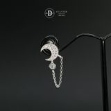  Hoa Tai Bạc 925 Hoa Tai Earjackets - Sparkling Moon Dây Xích (Đôi) 2790EJ 