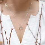  Vietnam Lotus Sterling Silver Necklace - Om Letter - Dây Chuyền Hoa Sen Bạc 925 - Vietnam Necklace 689DCT 