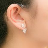  Hoa Tai Premium Bạc 925 Cao Cấp Earjackets -  Baguette Lace Bling P2953EJ 