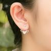 Hoa Tai Bạc 925 Earjackets - 3 Trái Tim Đính Đá 1616EJ