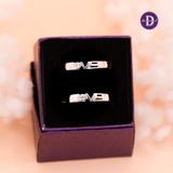  Couple Rings - Nhẫn Cặp Chữ Love Đính 1 Viên Đá CZ Trắng -2404NH 