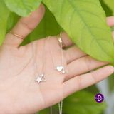  Dây Chuyền Bạc 925 Kiểu Trái Tim Nhỏ & 1 Viên Đá Trắng - Flat Heart Tiny Stone 398DCH 