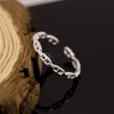  Basic DNA Line Sterling Silver Ring - Nhẫn Bạc 925 Freesize Kiểu Đơn Giản Line DNA 2002NT 