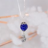  Lipis Silver Pendant - Mặt Dây Chuyền Bạc 925 Đá Lapis Charm Bạc Trăng Sao 