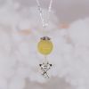 Yellow Rutilated Quartz Silver Pendant - Mặt Dây Chuyền Đá Thạch Anh Tóc Vàng Phối Charm Hồ Ly