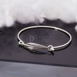  Kiềng Bạc 925 Chiếc Lá Oxy Hoá Đen Cá Tính - Freedom Bangle - Leaf Silver Bangle K215 