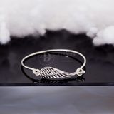  Kiềng Cánh Thiên Thần Oxy Hoá Đen Cá Tính - Black Angel Wing Silver Bangle 