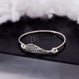  Kiềng Cánh Thiên Thần Oxy Hoá Đen Cá Tính - Black Angel Wing Silver Bangle 