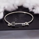  Vòng Kiềng Bạc 925 Chìa Khoá Oxy Hoá Đen Cá Tính Freedom Bangle - Mystery Key Silver Bangle K216 