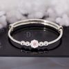 Kiềng Bạc 999 Hoa Sakura Đính Đá Hồng Đáng Yêu  Silver Bangle - Ddreamer K338