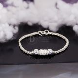  Thick Braid Pure Silver 999 Bracelets - Vòng Tay Bạc 999 Bi Bạc Và Ống Bạc Chữ Nhật 725VTT 