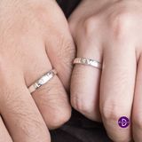  Couple Rings - Nhẫn Cặp Chữ LOVE Romantic Love 1 Stone  - 1648NH 