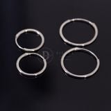  Hoa Tai Khoen Tròn Trơn Đơn Giản Bạc 925 - Silver Basic Round Hoops 2510BTK 2511BTK 