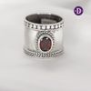 Nhẫn Đá Garnet Nam Tính  Bạc 925 - Garnet Thick Band Silver Ring 037SR