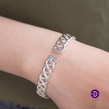  Kiềng Bạc Cá Tính Kiều Bản Nút Thắt - Silver Twisted Bracelet - K107 