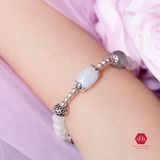  Vòng đá phong thủy thiết kế phối Lu Thống Moonstone và Đá Hắc Nguyệt Quang 