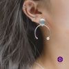 Hoa Tai Bạc 925 Earjackets Hình Mặt Trăng Đính Ngọc Trai - Fullmoon Cuff Pearl 2004EJ