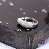  Nhẫn Bản Đính Đá Cao Cấp - Stone Silver Ring 1771NH Size 1.6 