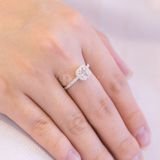  Nhẫn Bạc 925 Đá Square Diamond Đai Đính Đá 2132NH 