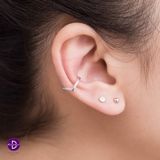  Hoa Tai Bạc 925 Kẹp Vành Earcuff V Line 2051EC 