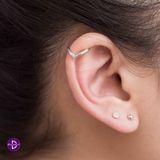  Hoa Tai Bạc 925 Kẹp Vành Earcuff V Line 2051EC 