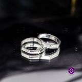  Nhẫn bạc 925 Trơn Đơn Giản Dày 3mm Minimal Ring - Basic Hexa Statement 1850NT 