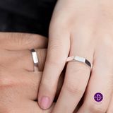  Nhẫn bạc 925 Trơn Đơn Giản Dày 3mm Minimal Ring - Basic Hexa Statement 1850NT 