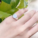  Nhẫn Signet Bạc 925 Hình Tròn Đơn Giản - ROUND SIGNET RING  2152NT 