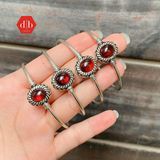  Kiềng Đá Garnet Bạc 925 cho mệnh Hoả/Thổ SB001 