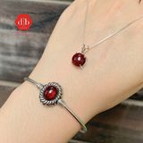  Kiềng Đá Garnet Bạc 925 cho mệnh Hoả/Thổ SB001 