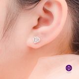  Bông Tai Bạc 925 Viên Kim Cương Lồng Đá Nhỏ Bên Trong Crystalline Diamond 2102BTH 