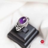  Amethyst Gemstone Silver Ring - Nhẫn Bạc 925 Đá Thạch Anh Tím 036SR 