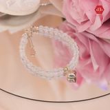  Vòng Đá Phong Thủy - Moon Stone - Đá Ánh Trăng Charm Bạc Trái Tim 