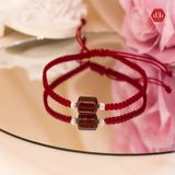  Vòng Thắt Dây Handmade Đá Lu Thống Garnet Đỏ - Vòng Thắt Couple Đá Phong Thủy 