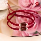  Vòng Thắt Dây Handmade Đá Lu Thống Garnet Đỏ - Vòng Thắt Couple Đá Phong Thủy 